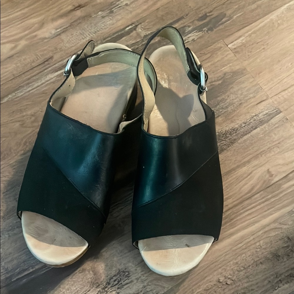 Dansko Black and Cream Mules Comfortable Slip-On Design